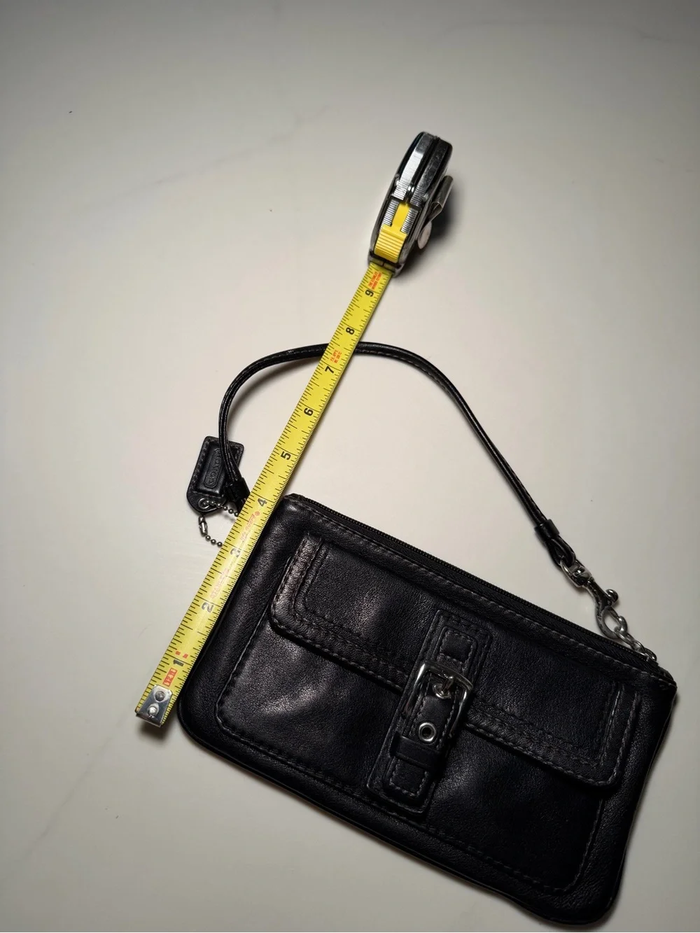 Vintage Coach Soho Black Leather Wristlet